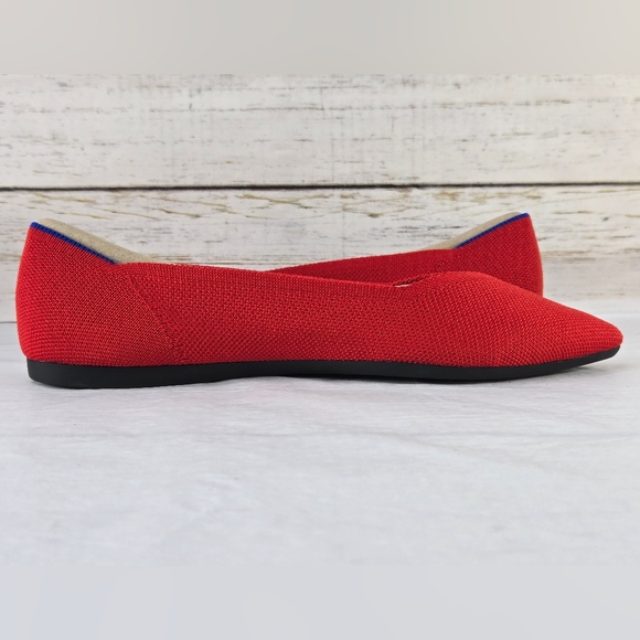 Rothy's Ballet Flats Pointed Toe Bright Red Women's Size 8 - Picture 8 of 14